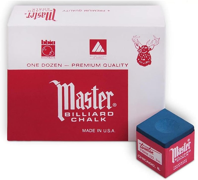 Master Chalk Master Billiard Pool Cue Chalk Premium Quality - 1 Dozen - Made in The USA + 2 pcs of Quality Billiard Pool Table Spots by Tweeten Fibre Co. - Image 3